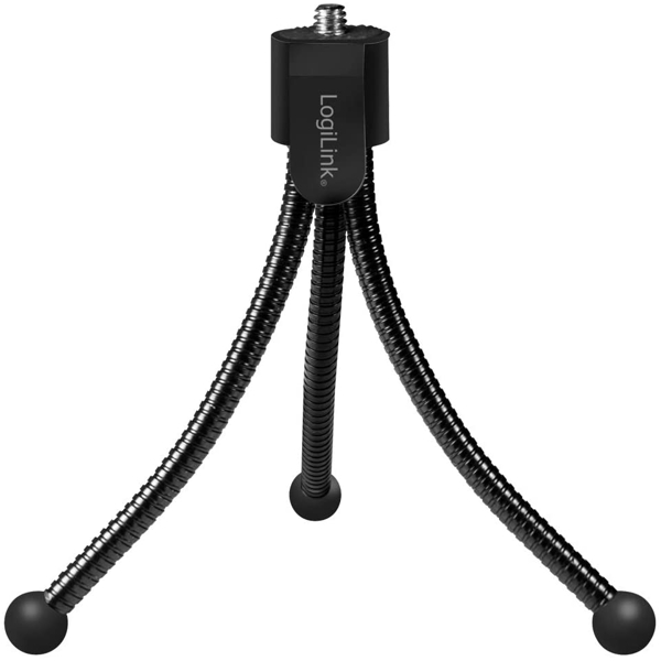 სადგამი Logilink AA0139 Tripod for webcam microphone andothers 9cm flexible legs Black