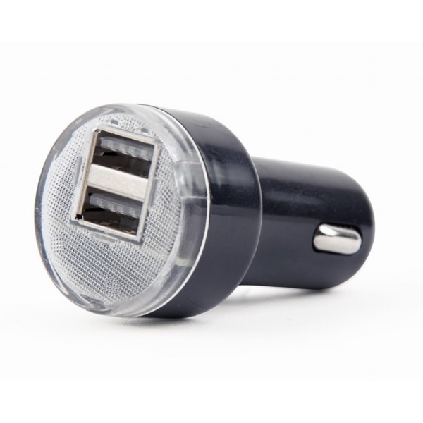 მანქანის დამტენი Gembird EG-U2C2A-CAR-02 2-port USB car charger 2.1 A Black