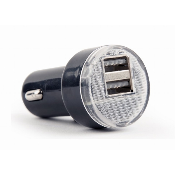 მანქანის დამტენი Gembird EG-U2C2A-CAR-02 2-port USB car charger 2.1 A Black