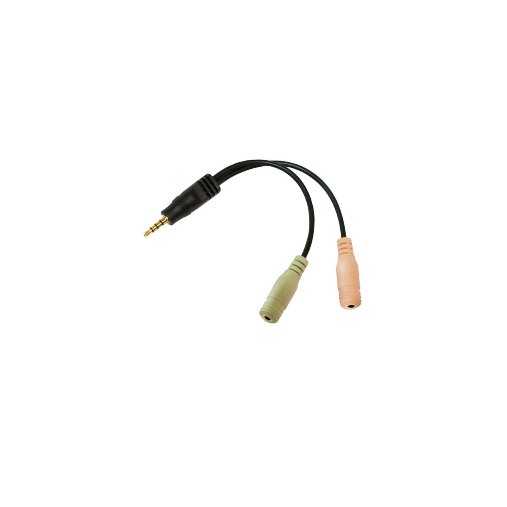 ადაპტერი Logilink CA0021 Audio adapter 3.5 mm 4-pin/M to 2x 3.5 mm 3-pin/F 0.15 m