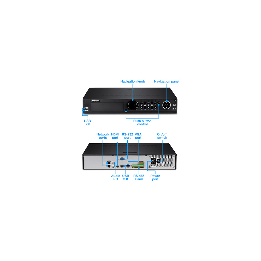 ქსელის ვიდეო ჩამწერი Trendnet TV-NVR2432 32-Channel HD NVR Black