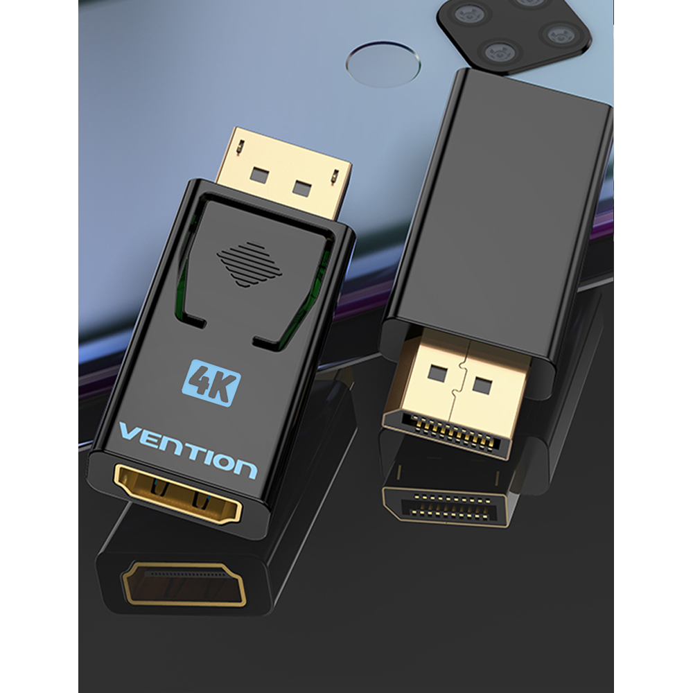 ადაპტერი Vention HBMB0 DisplayPort Male to HDMI Female Adapter Black
