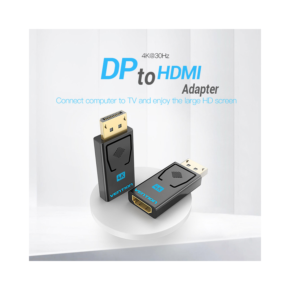 ადაპტერი Vention HBMB0 DisplayPort Male to HDMI Female Adapter Black