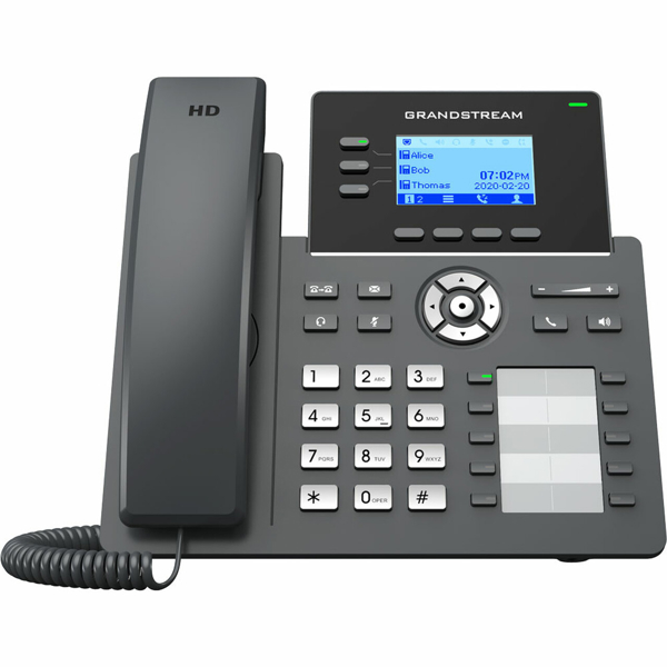 IP ტელეფონი Grandstream GRP2604 IP Phone No-PoE 6 SIP, 3 lines,10 BLF keys, Gigabit port, Black