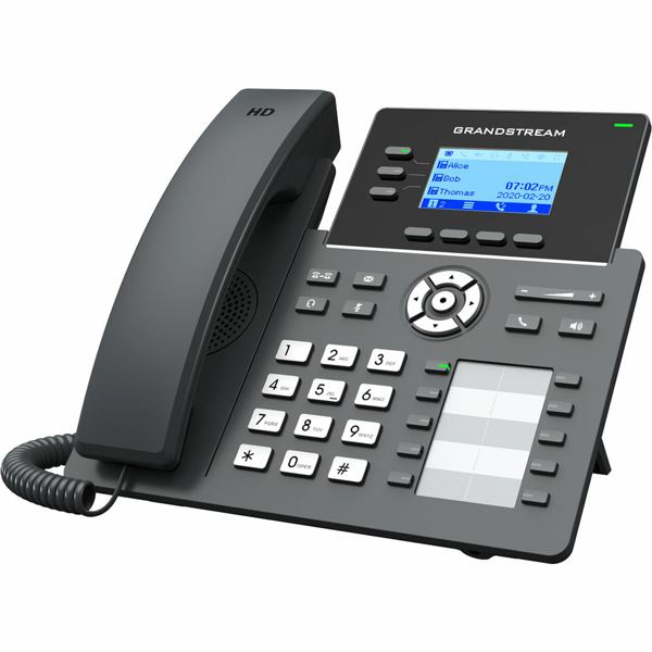 IP ტელეფონი Grandstream GRP2604 IP Phone No-PoE 6 SIP, 3 lines,10 BLF keys, Gigabit port, Black