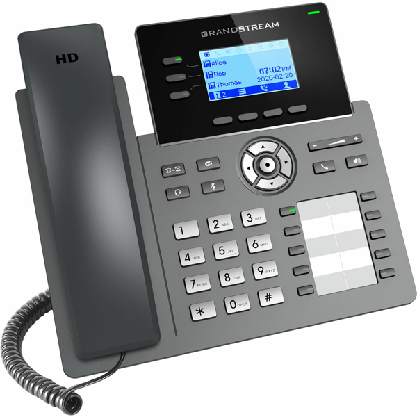 IP ტელეფონი Grandstream GRP2604 IP Phone No-PoE 6 SIP, 3 lines,10 BLF keys, Gigabit port, Black