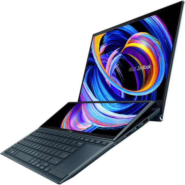 ნოუთბუქი Asus Zenbook Pro Duo UX482 14" Intel Core i7-1165 16GB, 1TB SSD MX 450 2GB W10 Pro Celestial Blue