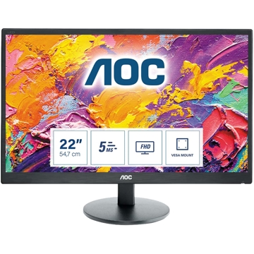 მონიტორი AOC E2270SWDN 21.5" LCD Full HD VGA, DVI Black