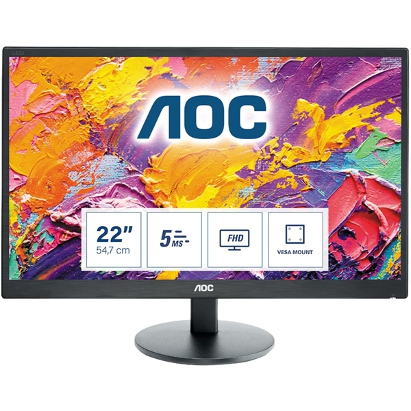 მონიტორი AOC E2270SWDN 21.5" LCD Full HD VGA, DVI Black