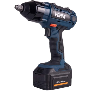 ქანჩსახრახნი FERM CDM1127 Cordless Li-Ion Impact Wrench with 2 Sockets/Battery and Charger, 18 V, Blue