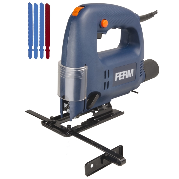 ბეწვა ხერხი FERM JSM1023 3 Plus 1 Pendulum Position Jig Includes 4 Saw Blades, 570 W, 240 V, Blue