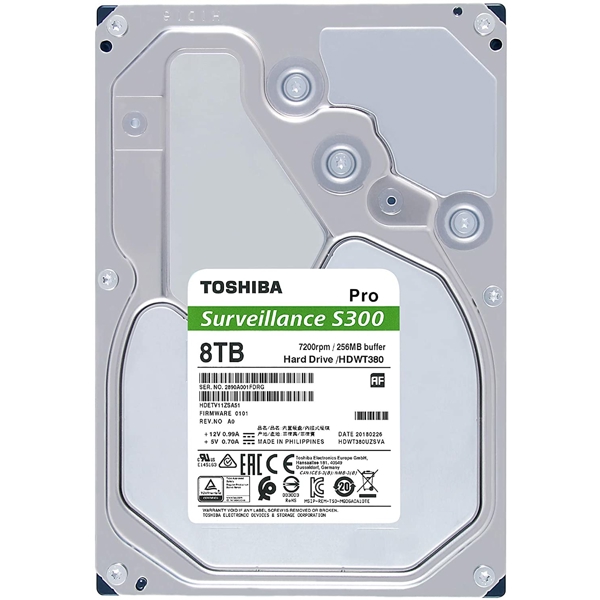 მყარი დისკი Toshiba HDWT380UZSVA 8TB S300 3.5" surveillance hard drive