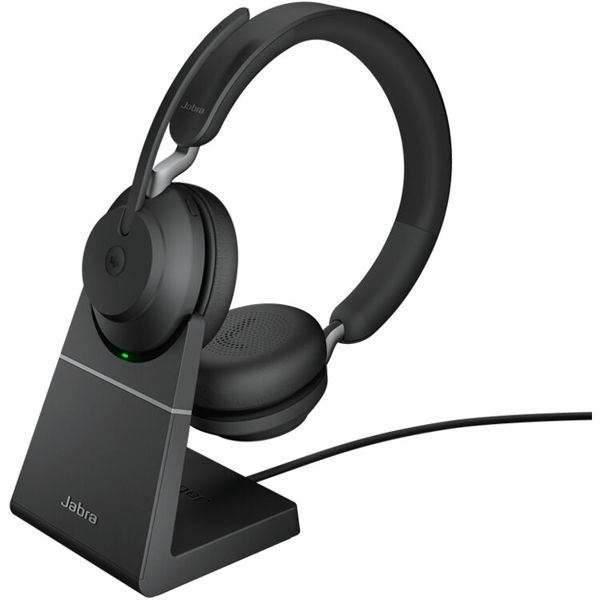 ყურსასმენი Jabra Evolve2 65, Link380a MS Wireless On-Ear Headset with Stereo Stand Black