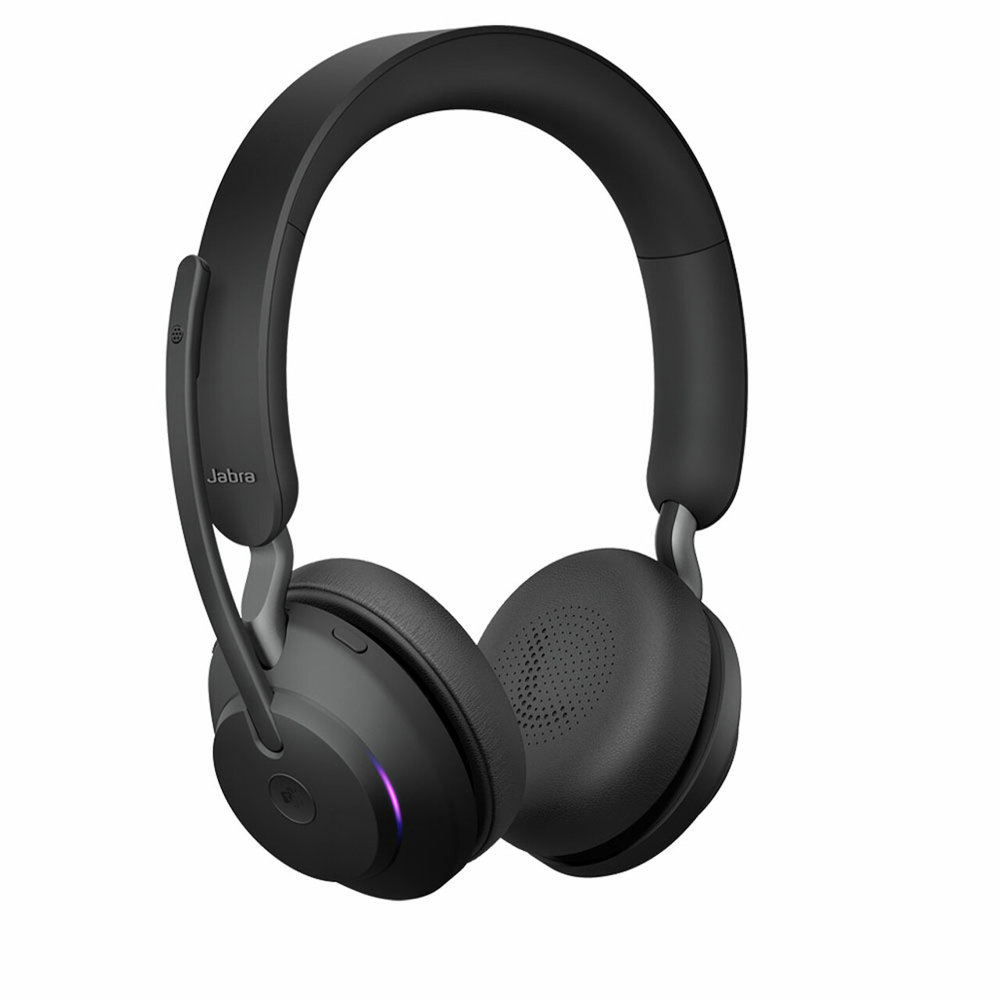 ყურსასმენი Jabra 26599-999-989 Evolve2 65, Link380a MS Wireless On-Ear Headset with Stereo Stand Black