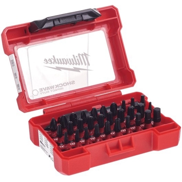 სახრახნისის თავაკების ნაკრები Milwaukee 4932464240 Shockwave 32 Piece Bits Set