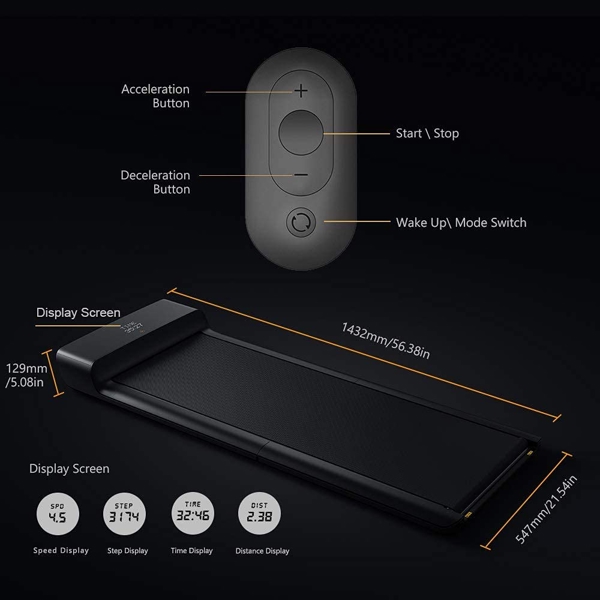 სარბენი ბილიკი Xiaomi A1 Pro, Walking Pad, Black