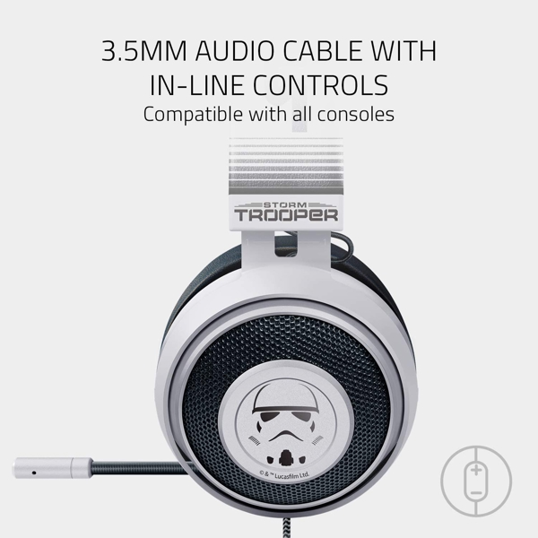 ყურსასმენი Razer Gaming Headset Kraken Stormtrooper Ed. 3.5mm White/Black