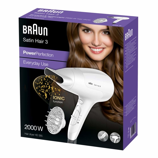 თმის საშრობი ფენი Braun Dryer HD385 White