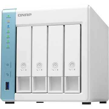 Storage System Qnap TS-431P3-2G, 4-Bay Tower NAS, 1,7GHz,  2GB DDR3 SODIMM RAM, SATA 6Gb/s, White