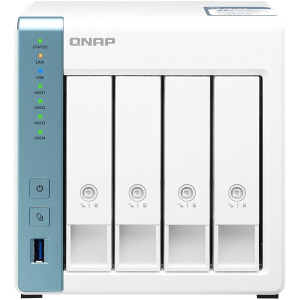 Storage System Qnap TS-431P3-2G, 4-Bay Tower NAS, 1,7GHz,  2GB DDR3 SODIMM RAM, SATA 6Gb/s, White