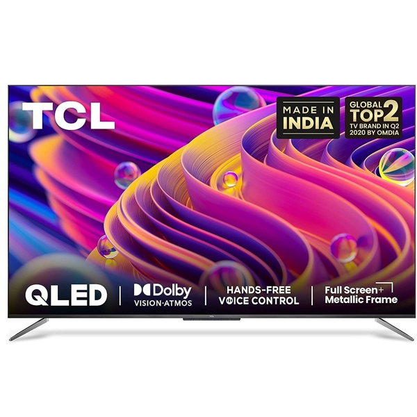 ტელევიზორი TCL 50" QLED TV  ANDROID P, 4K UHD, BT, WIFI, HDMI, USB, Black