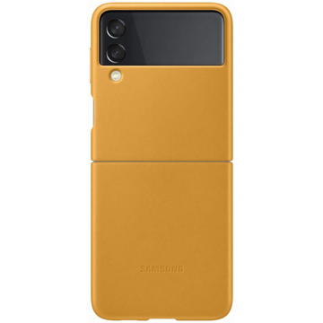  მობილურის ქეისი Ssamsung Galaxy Z Flip 3 Leather Cover Mustard 