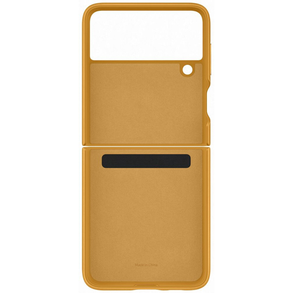  მობილურის ქეისი Ssamsung Galaxy Z Flip 3 Leather Cover Mustard 