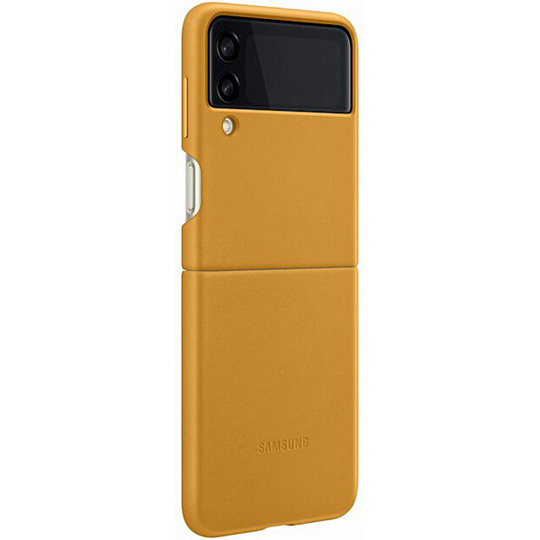  მობილურის ქეისი Ssamsung Galaxy Z Flip 3 Leather Cover Mustard 