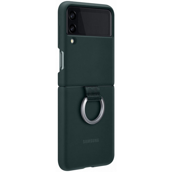 მობილურის ქეისი Samsung Galaxy Z Flip 3 Silicone Cover With Ring Green 