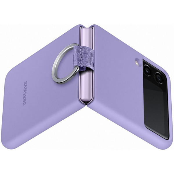  მობილურის ქეისი Samsung Galaxy Z Flip 3 Silicone Cover With Ring Lavender 