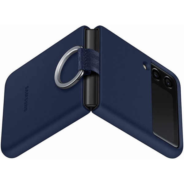  მობილურის ქეისი Samsung Galaxy Z Flip 3 Silicone Cover With Ring Navy 