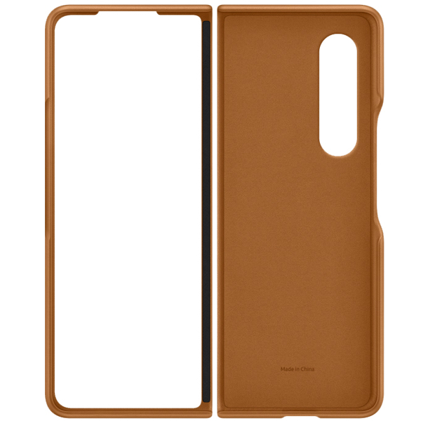  მობილურის ქეისი Samsung Galaxy Z Fold 3 Leather Cover Camel 