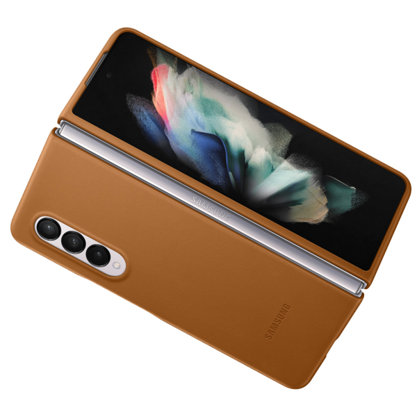  მობილურის ქეისი Samsung Galaxy Z Fold 3 Leather Cover Camel 