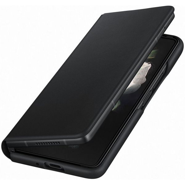  მობილურის ქეისი Samsung Galaxy Z Fold 3 Leather Flip Cover Black 