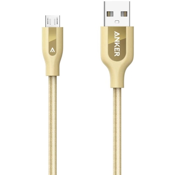 USB კაბელი Anker A81420B1 USB 2.0 to Micro USB 0.9m Golden 