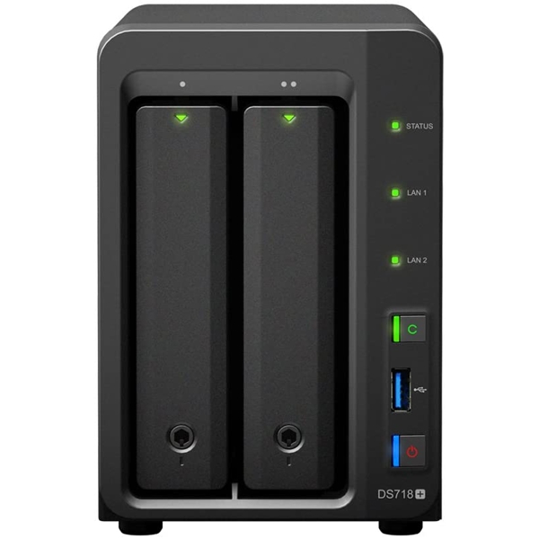 სერვერი Synology DS718+, Intel Celeron J3455, 6GB, 2TB, Black