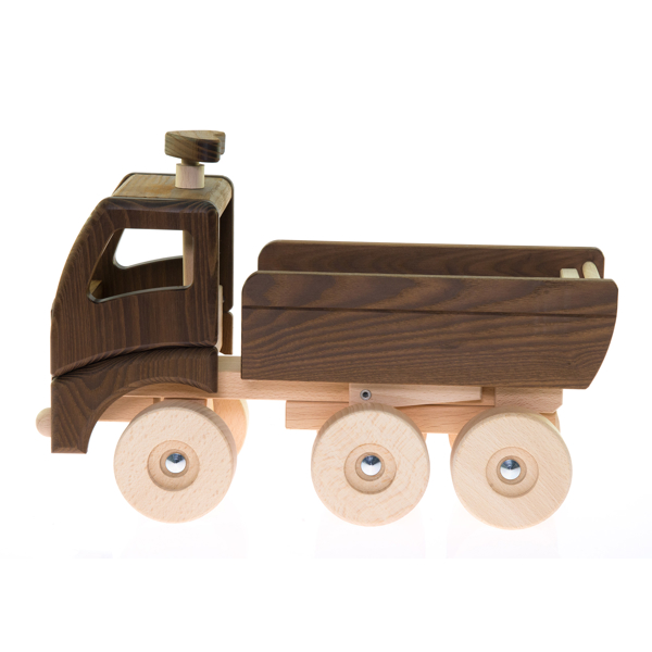 GOKI 55914 The machine is wooden The dump truck Brown