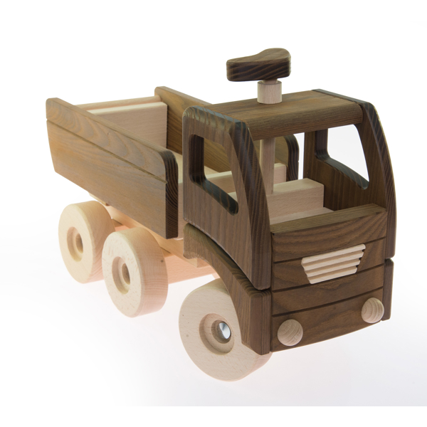 GOKI 55914 The machine is wooden The dump truck Brown