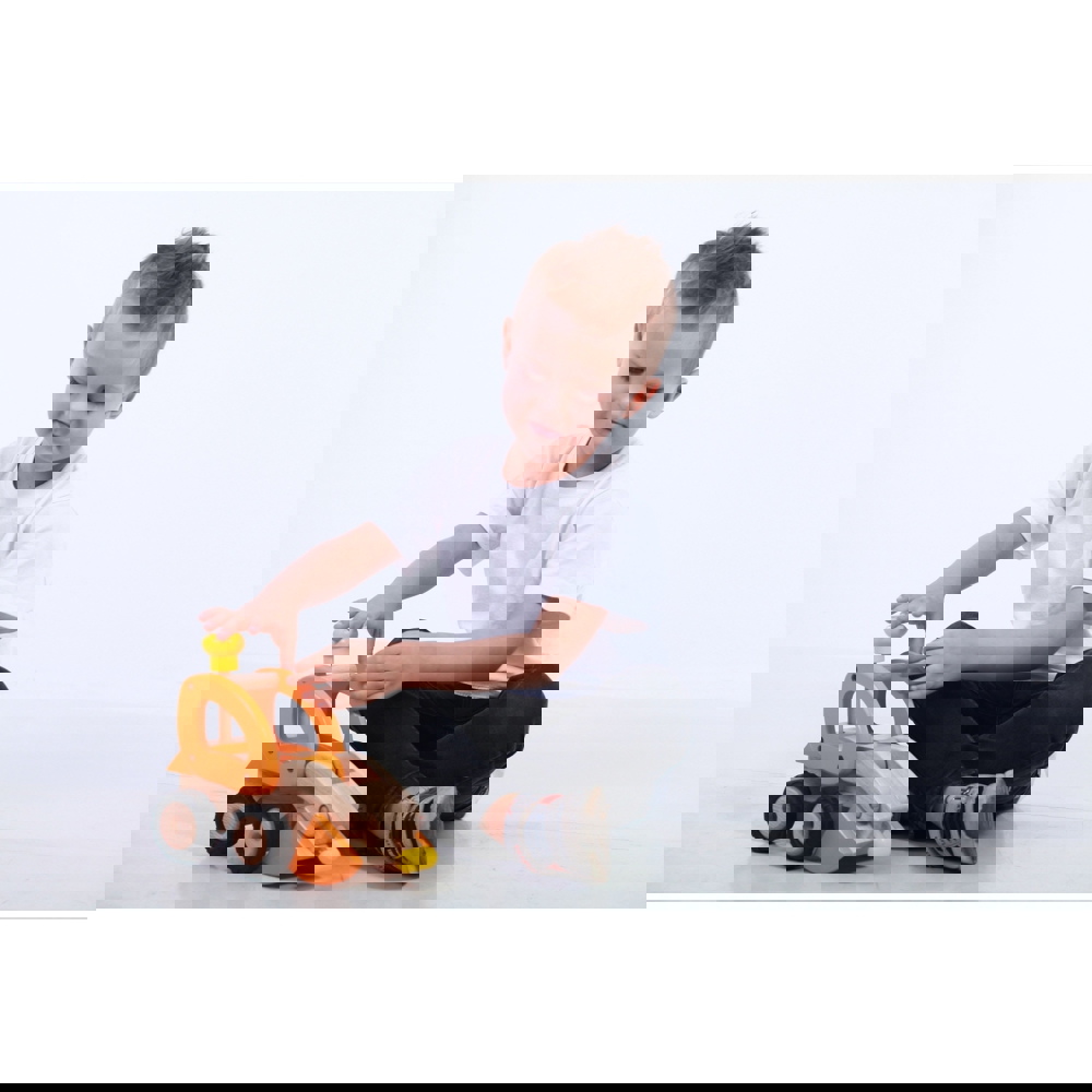 GOKI 55962G Machine wooden Excavator Yellow