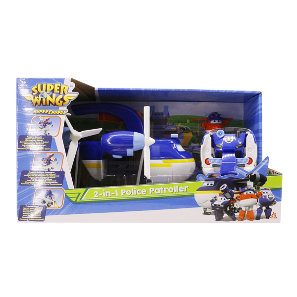 თვითმფრინავი Super Wings Game set 2-in-1 Police Patroller 2in1 Police transport