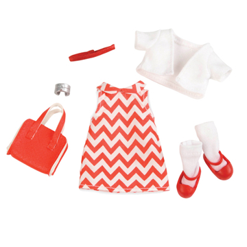 თოჯინების ტანსაცმლის ნაკრები Lori LO30009Z 6" Doll Chevron Dress