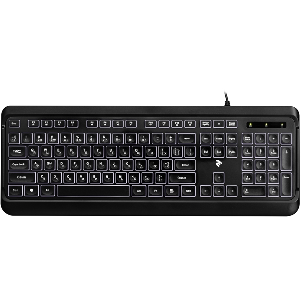 კლავიატურა 2E KS120 Keyboard White backlight USB Black