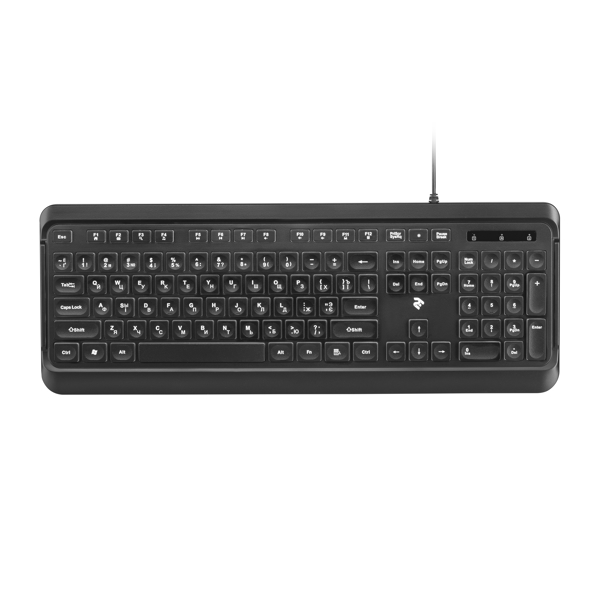 კლავიატურა 2E KS120 Keyboard White backlight USB Black