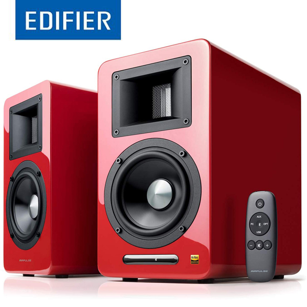 დინამიკი Edifier A100 Airpulse 100 Hi-Res Certified Active Audio Speaker System Built-in Amplifier Optical Coaxial Bluetooth Designed by Phil Jones red