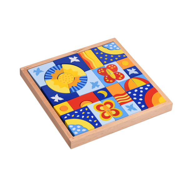 ასაწყობი ფაზლი GOKI 58646G Wooden Blocks Butterflies