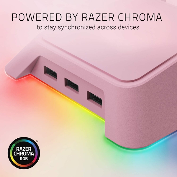 ყურსასმენის სადგამი Razer RC21-01190200-R3M1 Base Station Chroma Quartz USB Pink