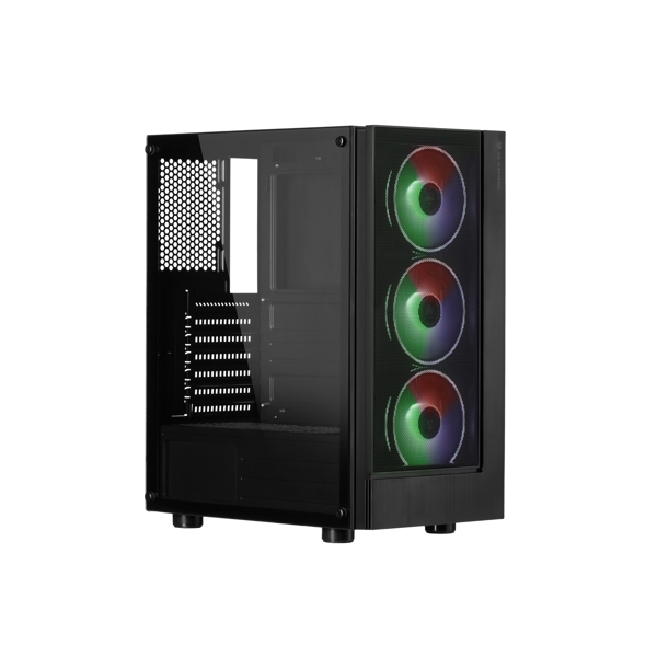 ქეისი 2E G3301 Gaming Computer case VIRTUS MidT, ARGB, TG (side panel), without PSU Black