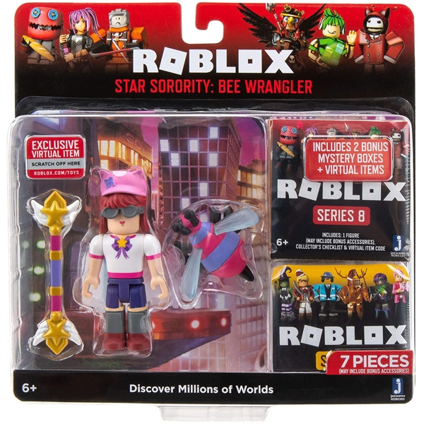 სათამაშო საკოლექციო ფიგურა Roblox ROB0353 Action Collection - Star Sorority: Bee Wrangler + Two Mystery Figure Bundle