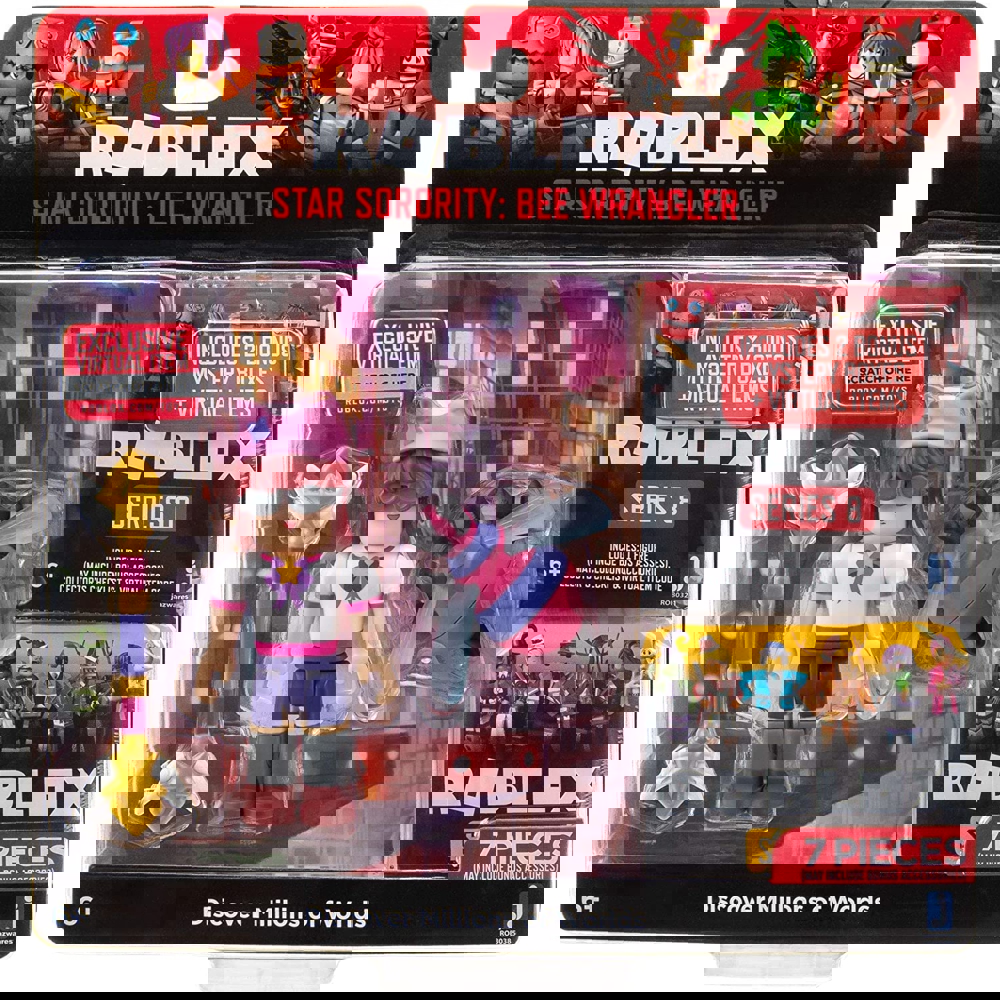 სათამაშო საკოლექციო ფიგურა Roblox ROB0353 Action Collection - Star Sorority: Bee Wrangler + Two Mystery Figure Bundle