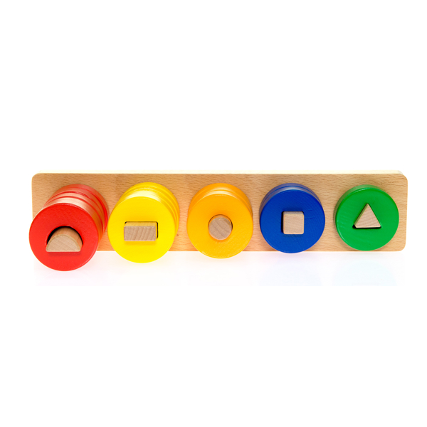 ხის რგოლები Goki 58968 Learn to count with wooden rings 